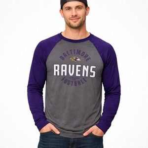 Mens Baltimore Ravens NFL Team Apparel Long Sleeve Shirt Size M